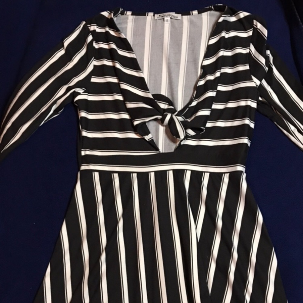 Black & white striped dress